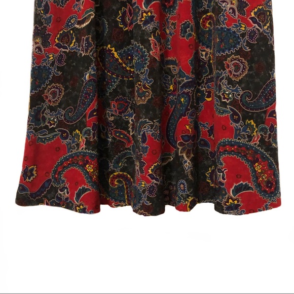 Vintage! Paisley Boho Printed Midi Skirt Summer - Picture 2 of 6